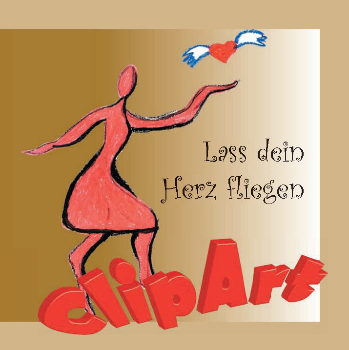 CD-Cover "Lass dein Herz fliegen" zeigt die Zeichnung einer Frau, aus deren ausgestreckter Hand ein Herz mit Flügeln losfliegt